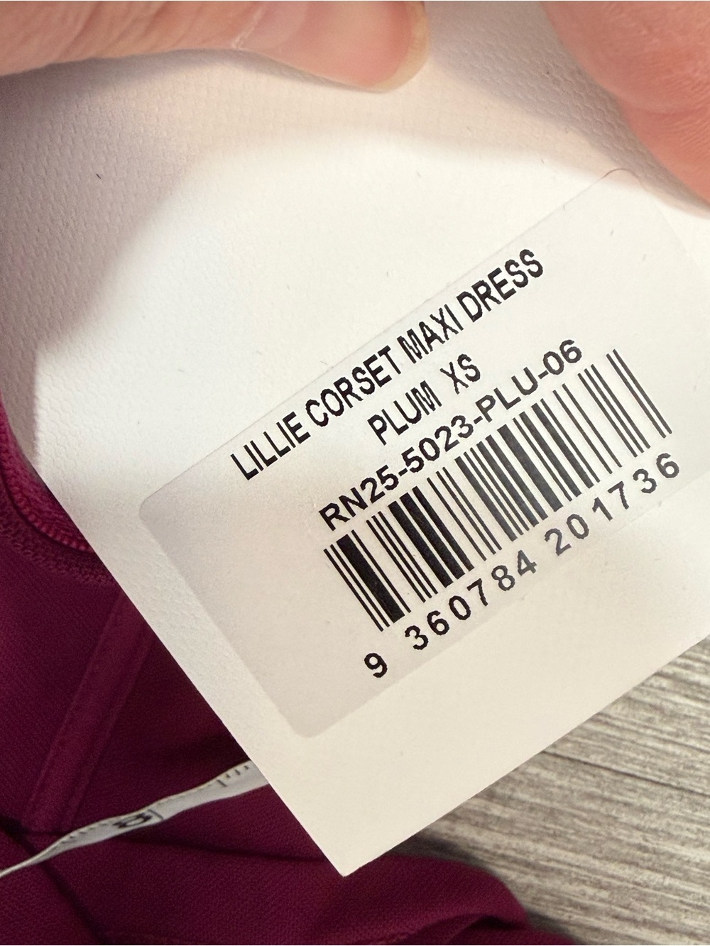 Runaway The Label Lillie Corset Maxi Dress Plum Mesh Strapless Formal XS NWT - Picture 8 of 8